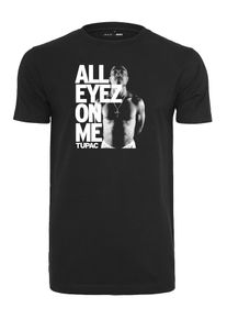 Mister Tee, Herren T-Shirt 'Tupac All Eyez On Me', Schwarz / Weiß