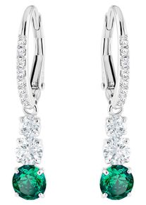 Swarovski, Damen Ohrstecker 'Attract Trilogy Round 5414682', Grün / Silber
