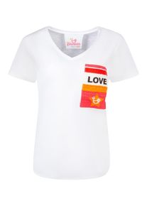 gwynedds, Damen Shirt 'Pina the Shirt', Dunkelorange / Pink / Schwarz / Weiß