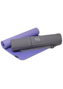 YOGISTAR.COM, Herren Yoga-set Starter Edition - Comfort (yogamatte Pro + Yogatasche Om), Grau / Dunkellila / Schwarz / Weiß