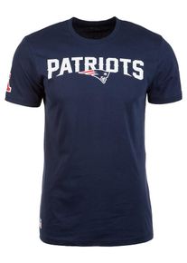 New Era, Herren T-Shirt 'NFL New England Patriots', Saphir / Feuerrot / Weiß