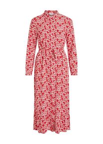 Vila, Damen Kleid, Hellrot / Weiß