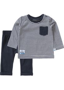 Blue Seven, Set Langarmshirt + Jerseyhose, Nachtblau / Wei&szlig;
