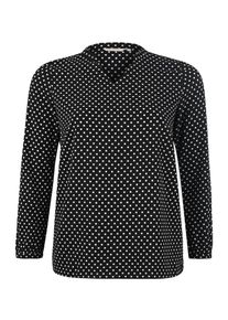 Only Carmakoma, Damen Blusen 'carLUX CECILIA LS TOP AOP #1', Schwarz / Weiß