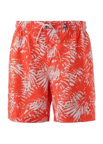 Tom Tailor, Herren Junias Badeshorts, Orangerot / Wei&szlig;