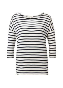 Tom Tailor Denim, Damen T-Shirt, Dunkelblau / Offwhite