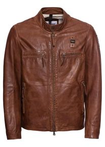 Blauer.USA, Herren Jacke 'PELLE CAPO SPALLA FODERATO PORCINO', Cognac