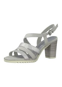 Marco Tozzi, Damen Sandale, Grau / Silber