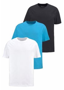 MAN'S WORLD Man's World, Herren T-Shirt, Hellblau / Schwarz / Weiß