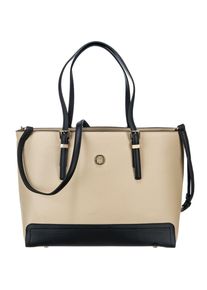 Tommy Hilfiger, Damen Shopper 'Honey Med', Hellbeige / Schwarz