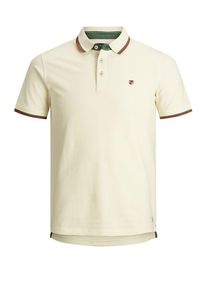 Jack & Jones JACK & JONES, Herren Poloshirt, Creme / Dunkelgrün / Rot