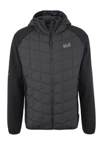 Jack Wolfskin, Herren Outdorrjacke 'GRASSLAND HYBRID', Dunkelgrau / Schwarz