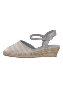 s.Oliver RED LABEL, Damen Keilsandaletten, Beige / Silber