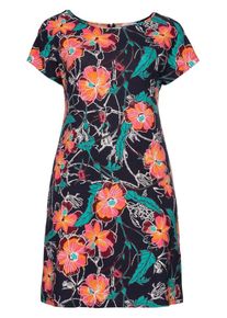 sheego Style, Damen Jerseykleid, Marine / Orange / Hellpink / Weinrot / Weiß
