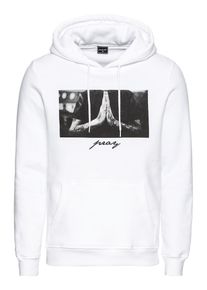 Mister Tee, Herren Sweatshirt 'Pray Hoody', Grau / Weiß