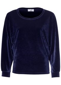 Heine, Damen Samtshirt, Dunkelblau
