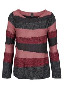 Heine, Damen Pullover, Grau / Rosa / Rot