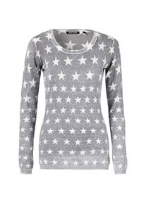 Blue, Damen Pullover, Grau / Weiß