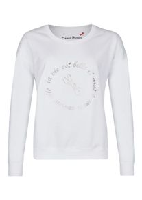 Daniel Hechter, Damen Sportiver Pullover mit Print, Gold / Wei&szlig;