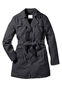 sheego Casual, Damen Trenchcoat in Kurzform, Schwarz