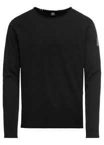 Replay, Herren Langarmshirt mit Rundhalsausschnitt, Schwarz