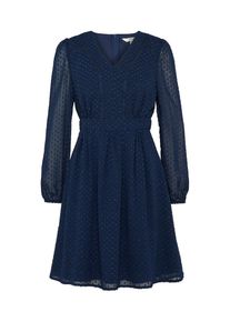 YUMI, Damen Kleid in Chiffon-Optik 'Dobby Spot', Navy