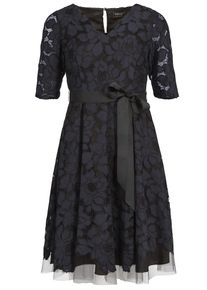 Apart, Damen Spitzenkleid, Nachtblau / Schwarz