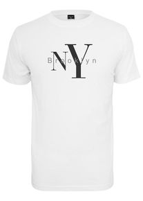 Mister Tee, Herren T-Shirt 'NY Brooklyn', Schwarz / Weiß