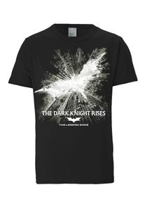 logoshirt, Herren T-Shirt 'Batman - Knight Rises', Schwarz / Weiß
