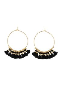 Blond Accessories, Damen Ohrringe 'Berlin', Gold / Schwarz