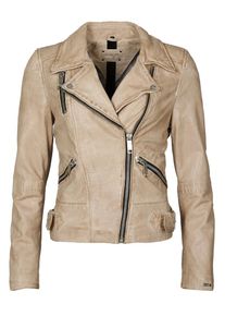 Maze, Damen Biker-Lederjacke 'Montana', Beige