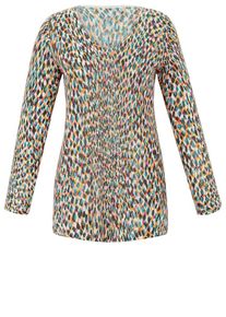 Anna Aura, Damen pullover, Rauchblau / Gelb / Altrosa / Schwarz / Wei&szlig;