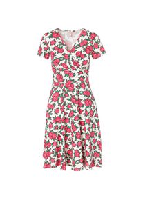 Blutsgeschwister, Damen Kleid, Grün / Pink / Hellrot / Weiß