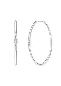 Thomas Sabo, Damen Geschw&auml;rzte Creolen 'Royalty Weiss' mit Zirkonia Steinen, Silber