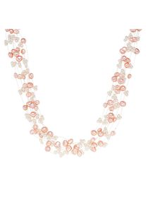Valero Pearls, Damen Kette mit Süßwasser-Zuchtperlen, Rosa / Perlweiß