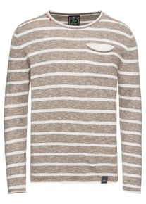Key Largo, Herren Pullover 'MST ST.TR', Mokka / Offwhite