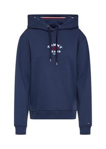 Tommy Jeans, Damen Hoodie 'TJW FEMININE LOGO HOODIE', Nachtblau / Weiß