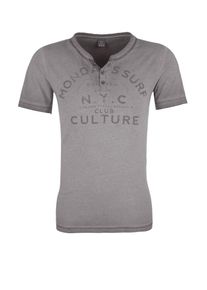 s.Oliver RED LABEL, Herren Henley-Shirt, Basaltgrau / Graumeliert