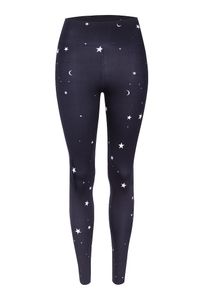 Hey Honey, Damen Hose 'Leggings Stars', Nachtblau / Weiß