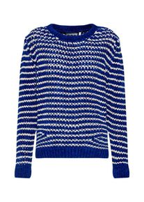 Rich & Royal Rich & Royal, Damen Pullover 'Crew Neck', Blau / Wei&szlig;
