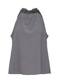 New Look, Damen Top 'MEGAN BLING TRIM SL SHL', Dunkelgrau