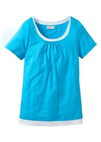 sheego Casual, Damen Shirt, Blau / Weiß