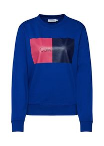 Calvin Klein, Damen Sweatshirt 'DUO PATCH PRT LOGO LS', Blau