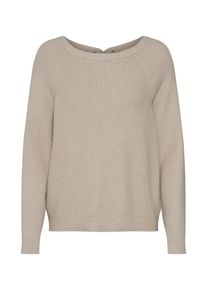 Vila, Damen Pullover 'VISIA KNIT LACED UP BACK L/S TOP', Beige