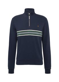 Farah, Herren Sweatshirt 'LEEDS', Dunkelblau / Dunkelgr&uuml;n / Wei&szlig;
