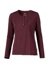 Jack Wolfskin, Damen Langarmshirt 'Winter Travel Henley', Burgunder