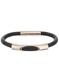 Police, Herren Armband 'Jersey, PJ26144BLRG.03', Rosegold / Schwarz