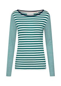 Esprit, Damen Shirt 'OCS StripedT T-Shirts', Smaragd / Weiß