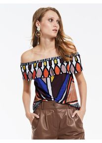 Heine, Damen Bluse, Hellbeige / Dunkelblau / Braun / Dunkelorange / Dunkelrot / Schwarz / Weiß