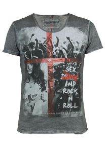 Trueprodigy, Herren T-Shirt, Anthrazit / Hellgrau / Pastellrot